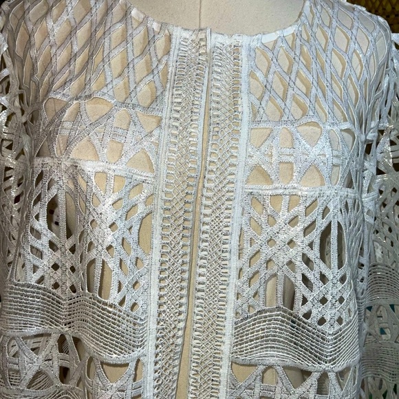 Chico’s Travelers Collection Foiled Strip Jacket Size 3 - Picture 5 of 11